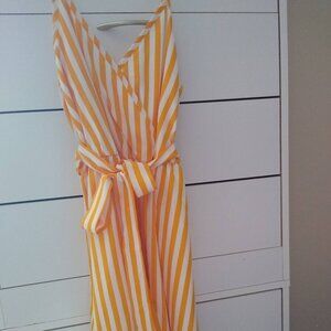 Shien Orange and White Striped Mini Dress